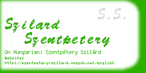szilard szentpetery business card
