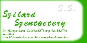szilard szentpetery business card